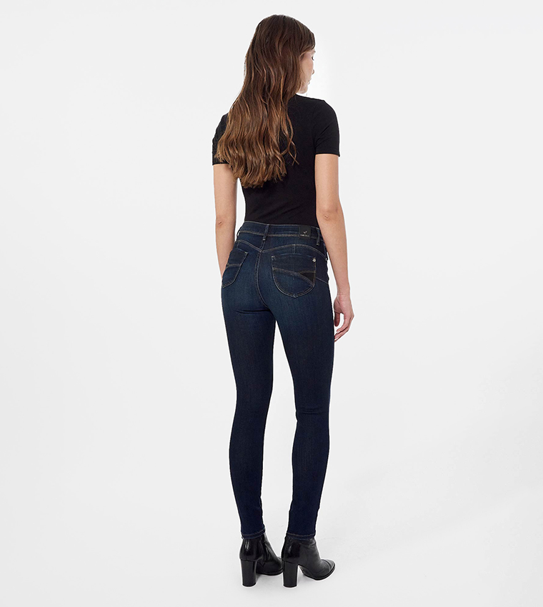 Faded High Waist Skinny Fit Jeans