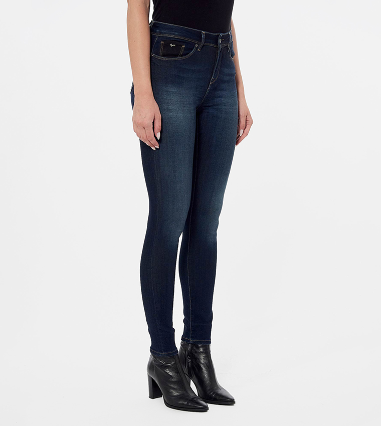 Faded High Waist Skinny Fit Jeans