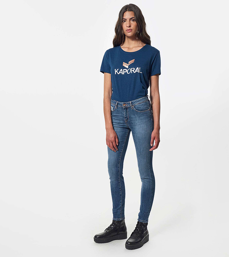 Faded High Waist Skinny Fit Jeans