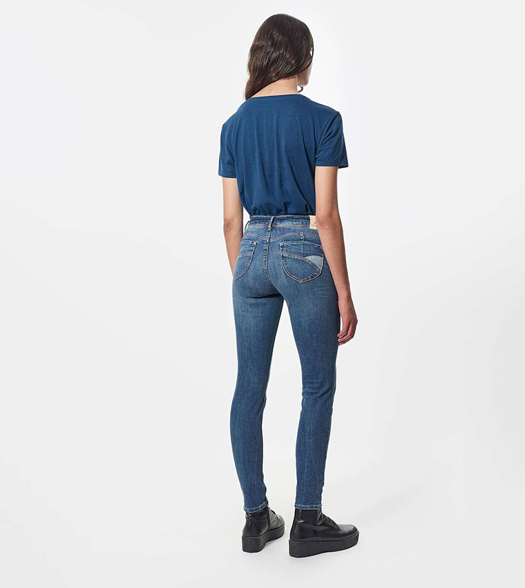 Faded High Waist Skinny Fit Jeans