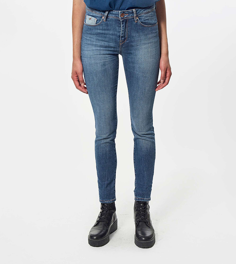 Faded High Waist Skinny Fit Jeans