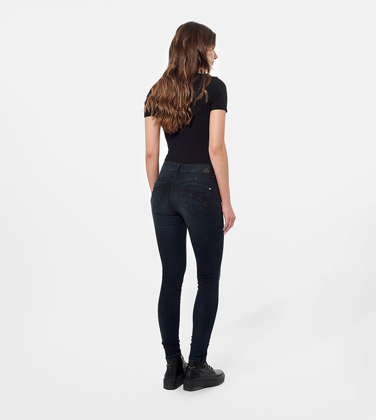 Faded High Waist Skinny Fit Jeans