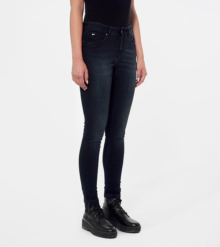 Faded High Waist Skinny Fit Jeans