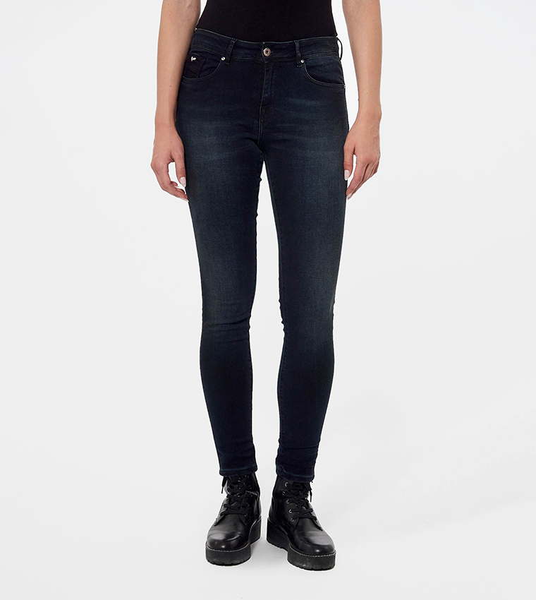 Faded High Waist Skinny Fit Jeans