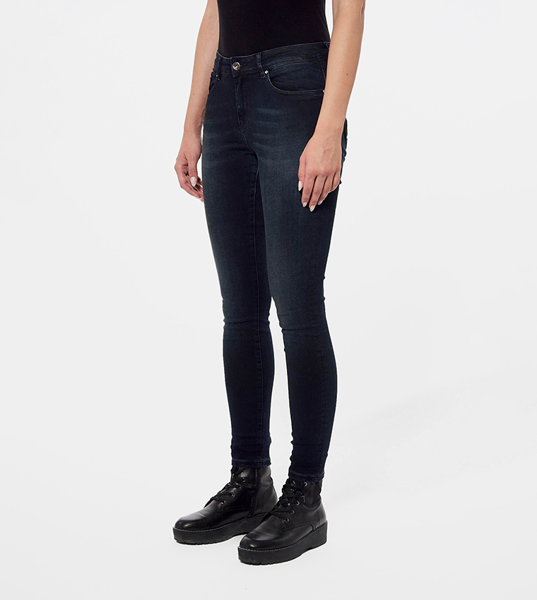 Faded High Waist Skinny Fit Jeans