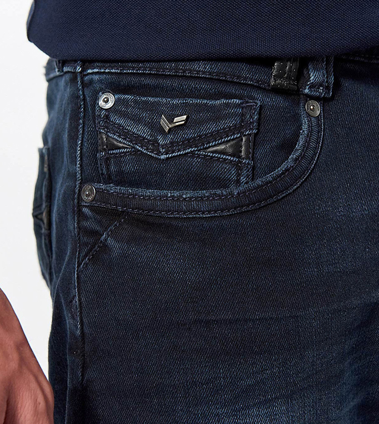 Mid-Rise Tapered Slim Fit Jeans