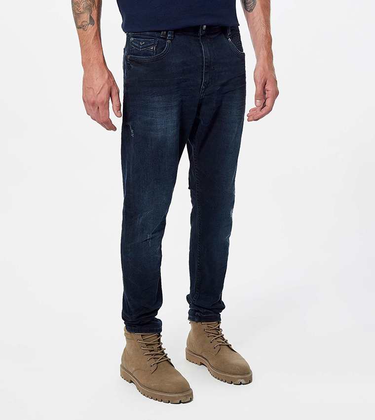 Mid-Rise Tapered Slim Fit Jeans