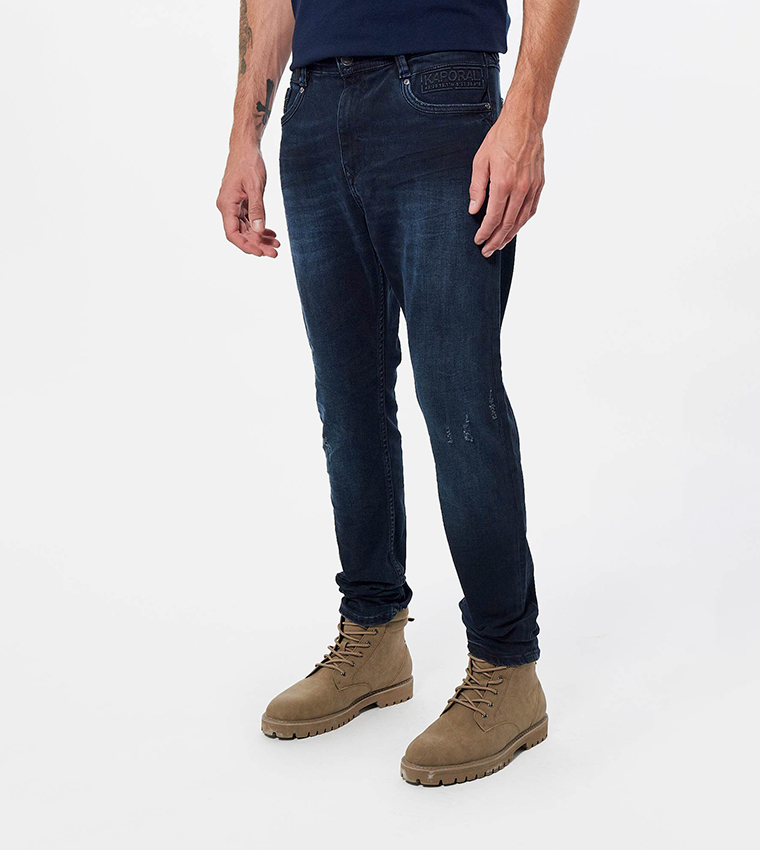 Mid-Rise Tapered Slim Fit Jeans
