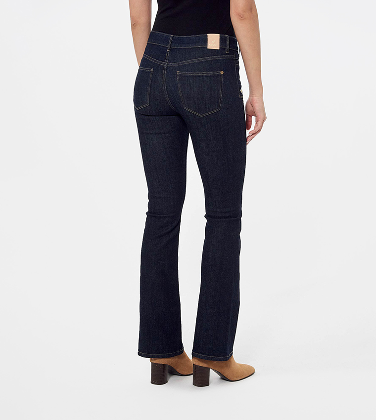 Washed High Waist Bootcut Jeans