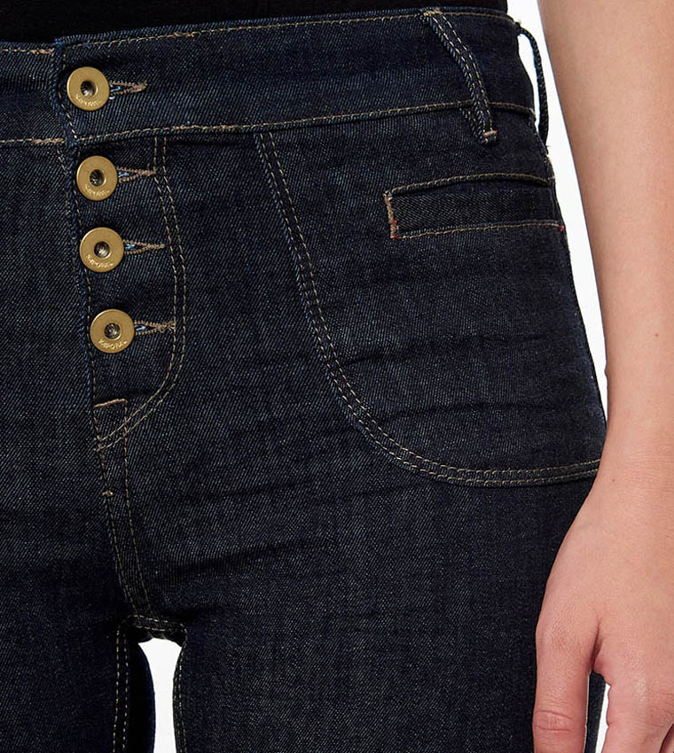 Washed High Waist Bootcut Jeans