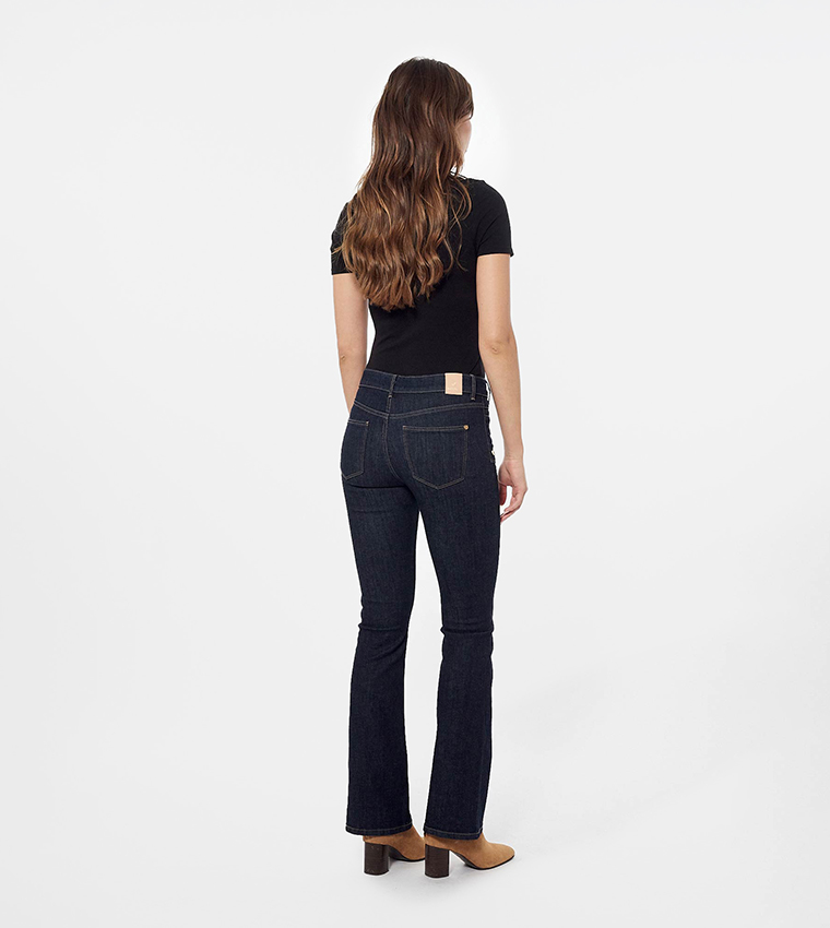 Washed High Waist Bootcut Jeans