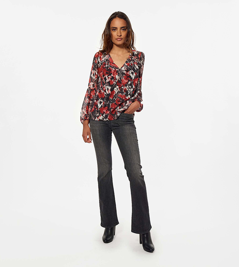 Faded High Waist Bootcut Jeans