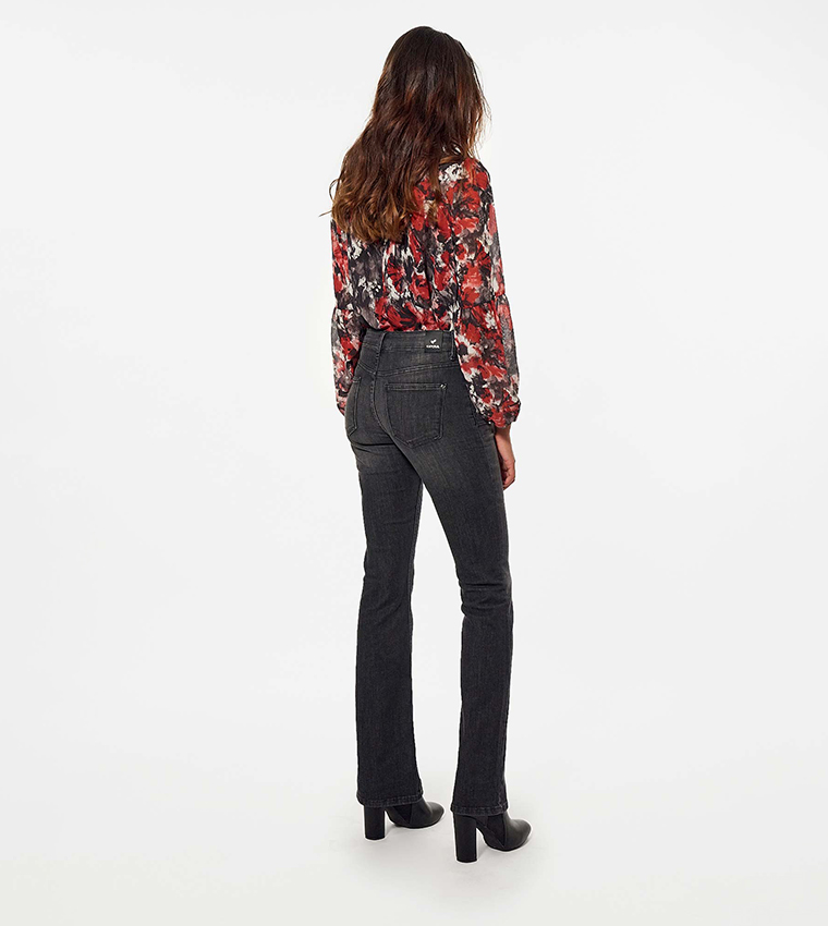 Faded High Waist Bootcut Jeans