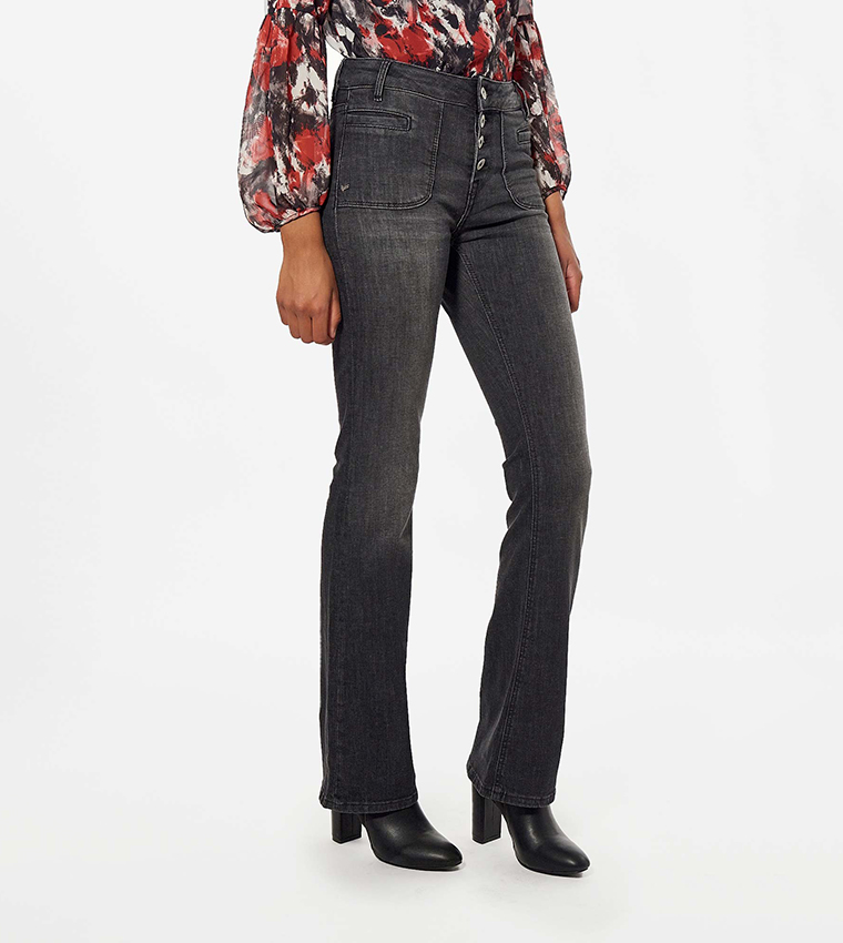 Faded High Waist Bootcut Jeans