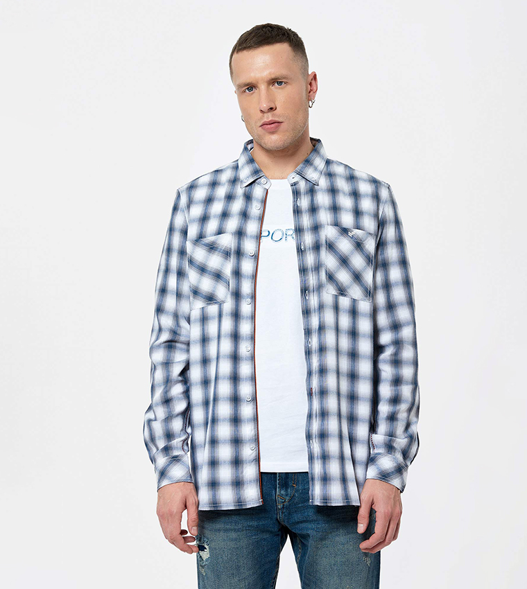Checkered long store sleeve shirt