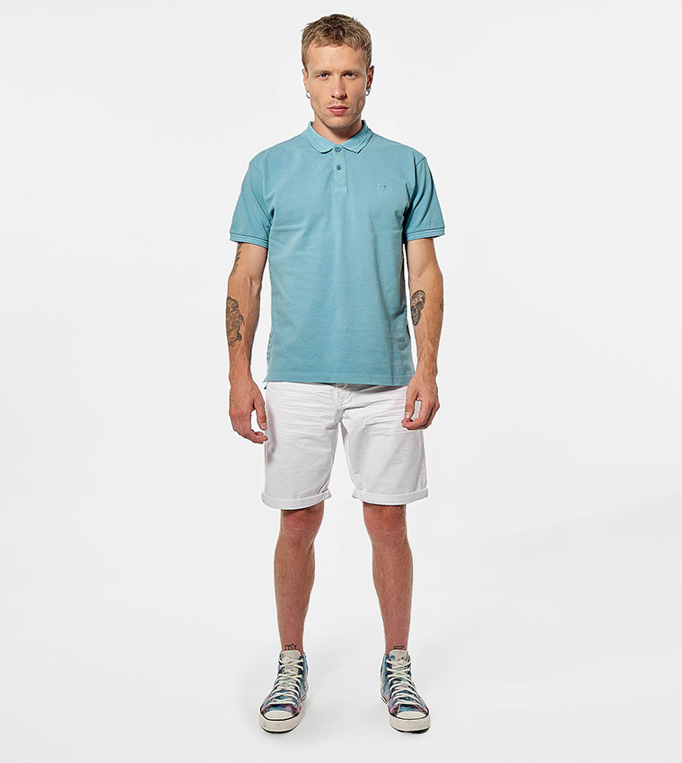 Logo Detail Short Sleeves Cotton Polo T-Shirt
