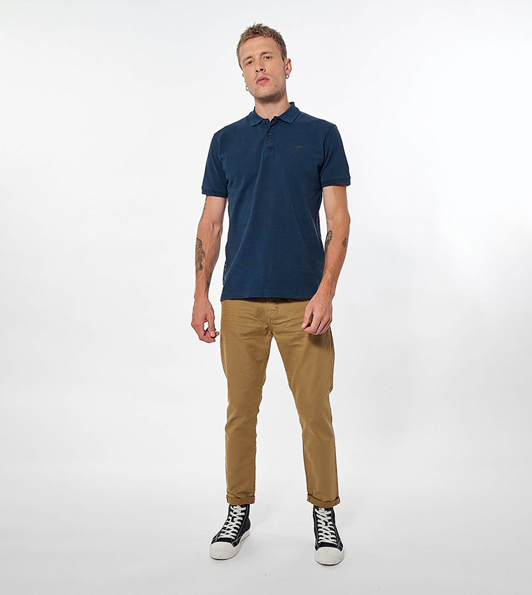 Logo Detail Short Sleeves Cotton Polo T-Shirt
