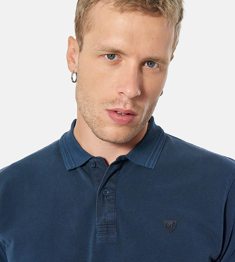 Logo Detail Short Sleeves Cotton Polo T-Shirt