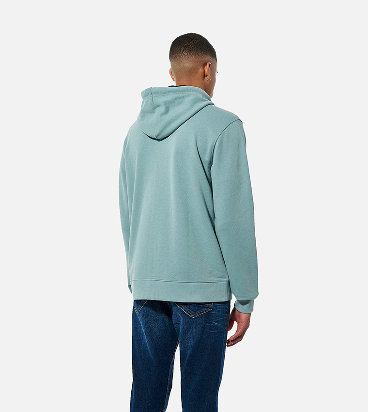 Logo Printed Zip-Through Hooded Sweatshirt