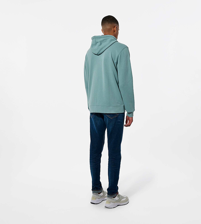 Logo Printed Zip-Through Hooded Sweatshirt