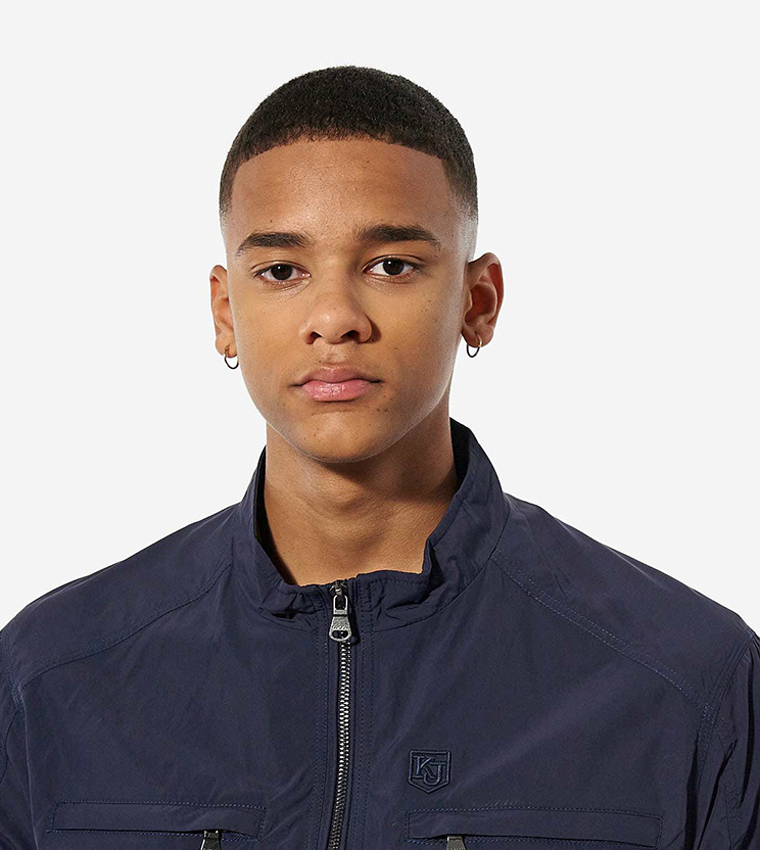 Mock-Neck Lightweight Windbreaker Jacket