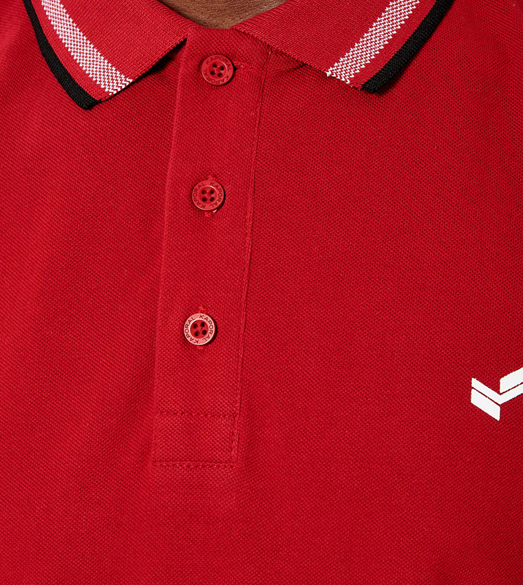 Contrast Tipping Short Sleeves Polo T-Shirt