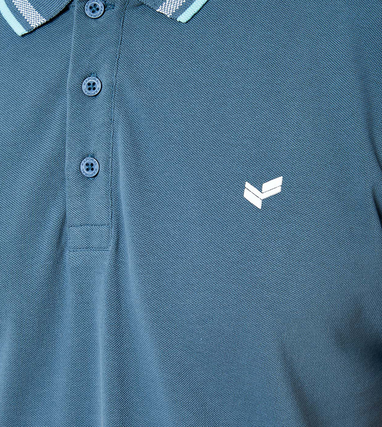 Contrast Tipping Short Sleeves Polo T-Shirt