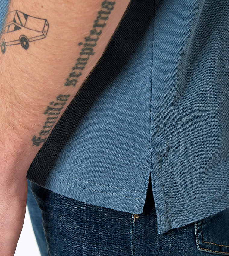 Contrast Tipping Short Sleeves Polo T-Shirt