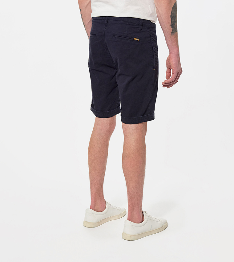 Regular Fit Button-Closure Shorts