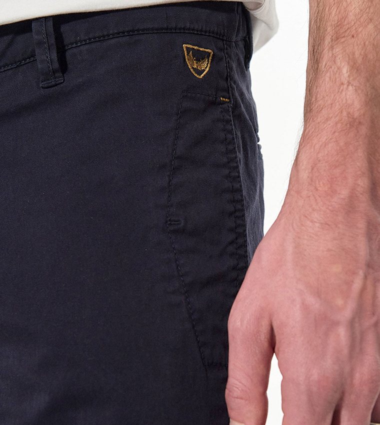 Regular Fit Button-Closure Shorts