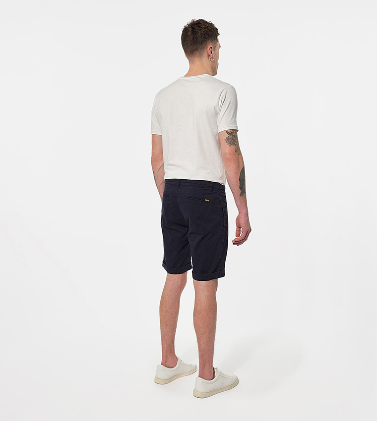 Regular Fit Button-Closure Shorts