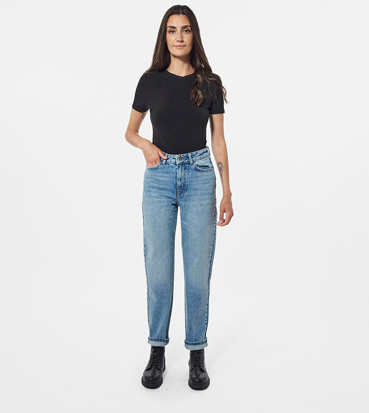 Solid Straight Jeans