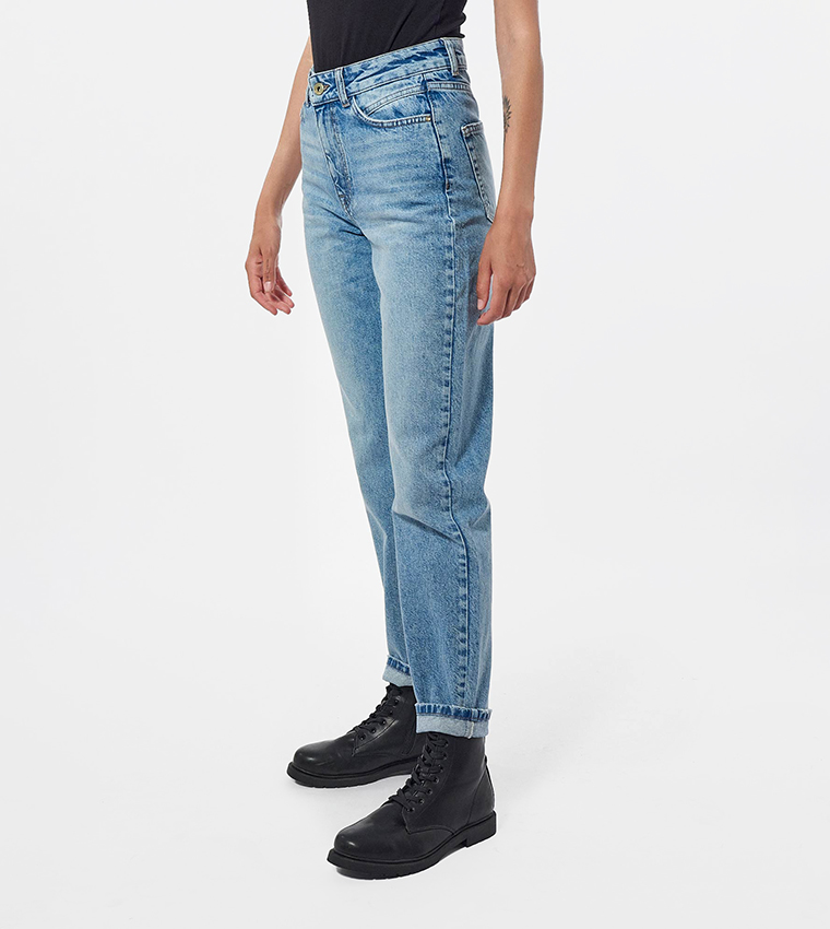Solid Straight Jeans