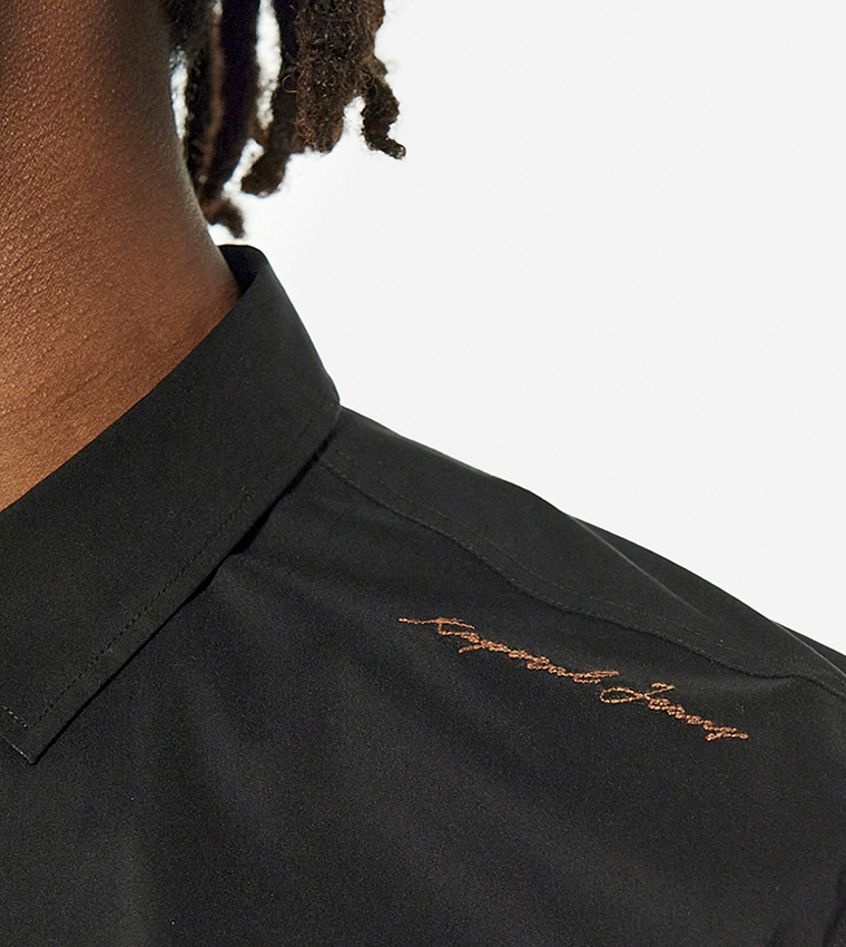 Embroidery Detail Button-Front Shirt