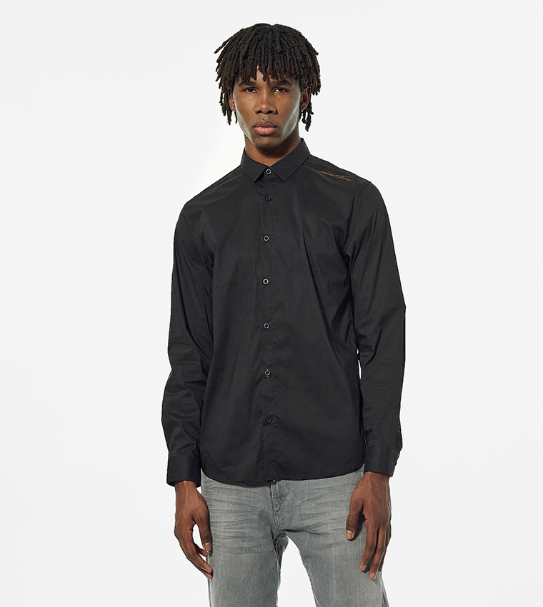 Embroidery Detail Button-Front Shirt