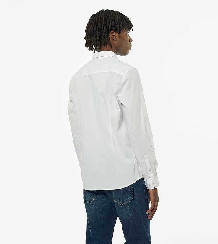 Embroidery Detail Button-Front Shirt
