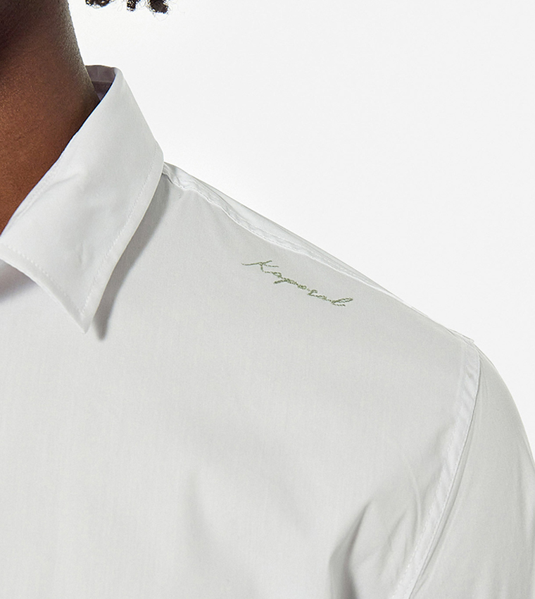Embroidery Detail Button-Front Shirt