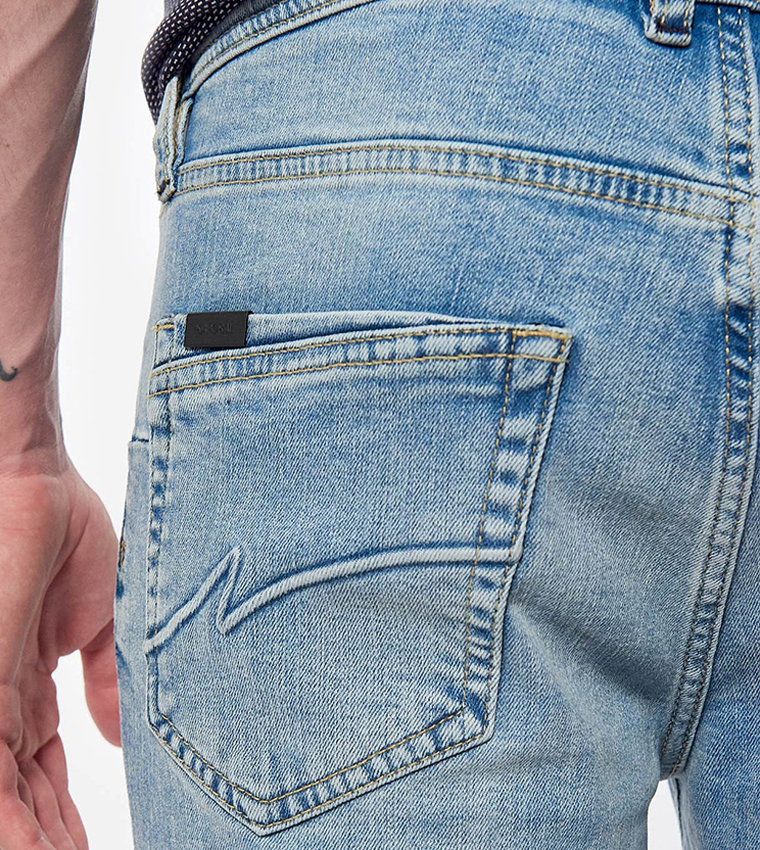 Ripped Detail Skinny Fit Jeans