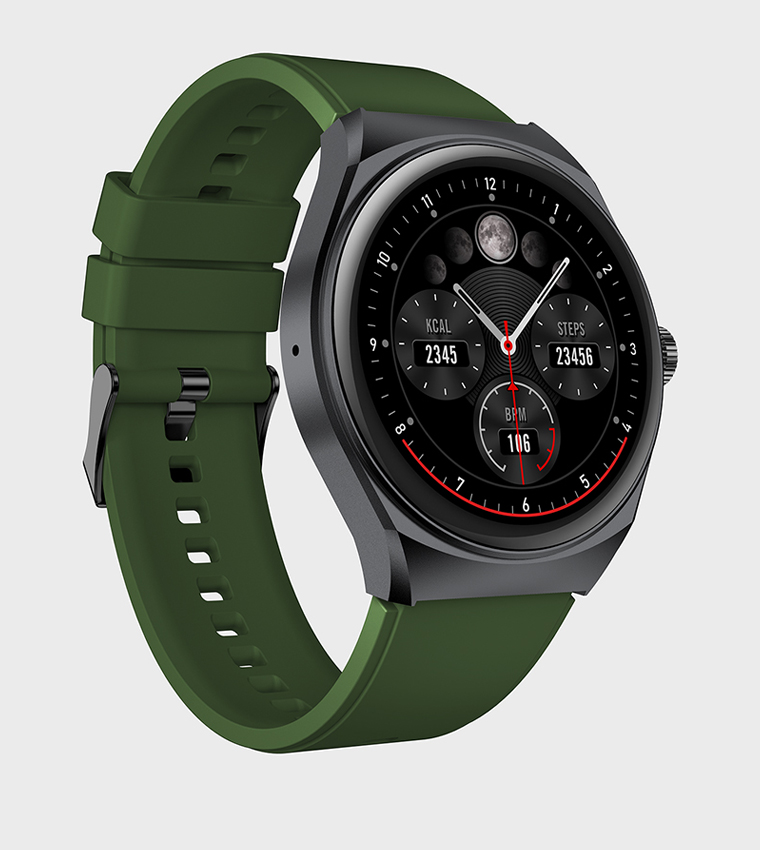 Buy Scott Black Dial Smart Watch With Interchangeable Strap In