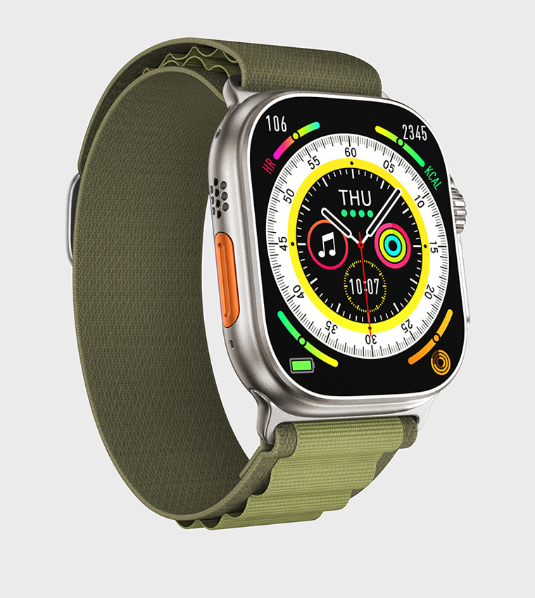 Square Dial Smart Watch with Interchangeable Strap 