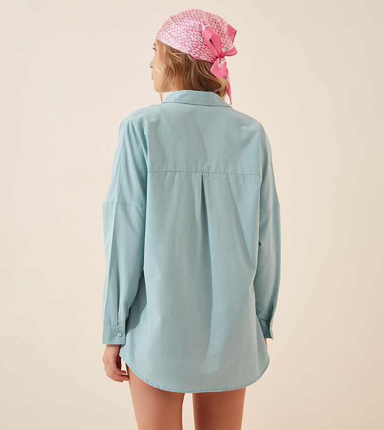 Solid Oversized Long Sleeves Shirt