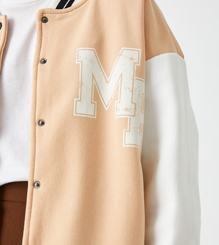 Printed Long Sleeves Varsity Jacket