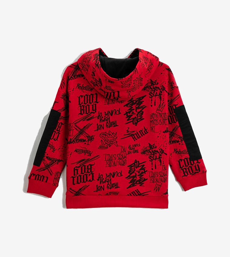 Buy Koton Printed Long Sleeves Hoodie In Red 6thStreet Kuwait