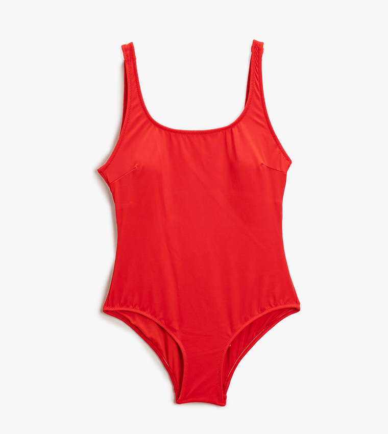 Berry's Intimatess Mustard High Cut, Full Back Coverage One Piece Swimsuit