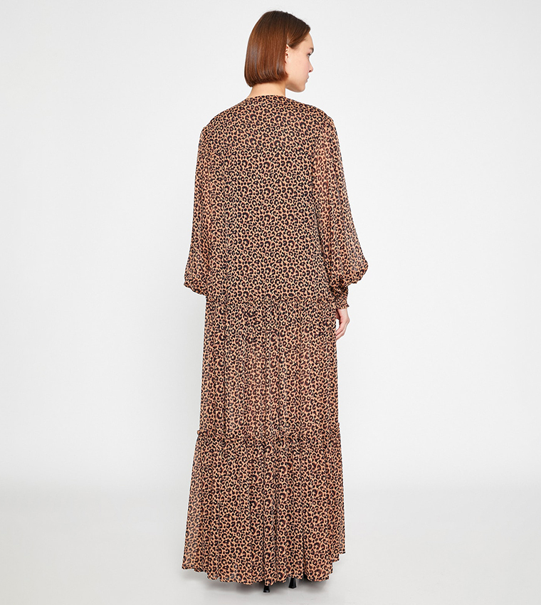 V-Neck Long Dress Tiered Maxi Dress