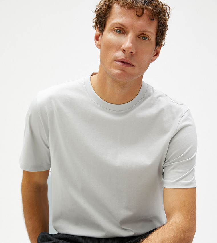 Koton Basic T-Shirt Short Sleeve Crew Neck Cotton, Dritto