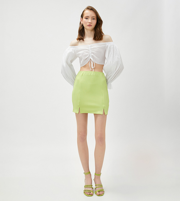 Pale green mini outlet skirt