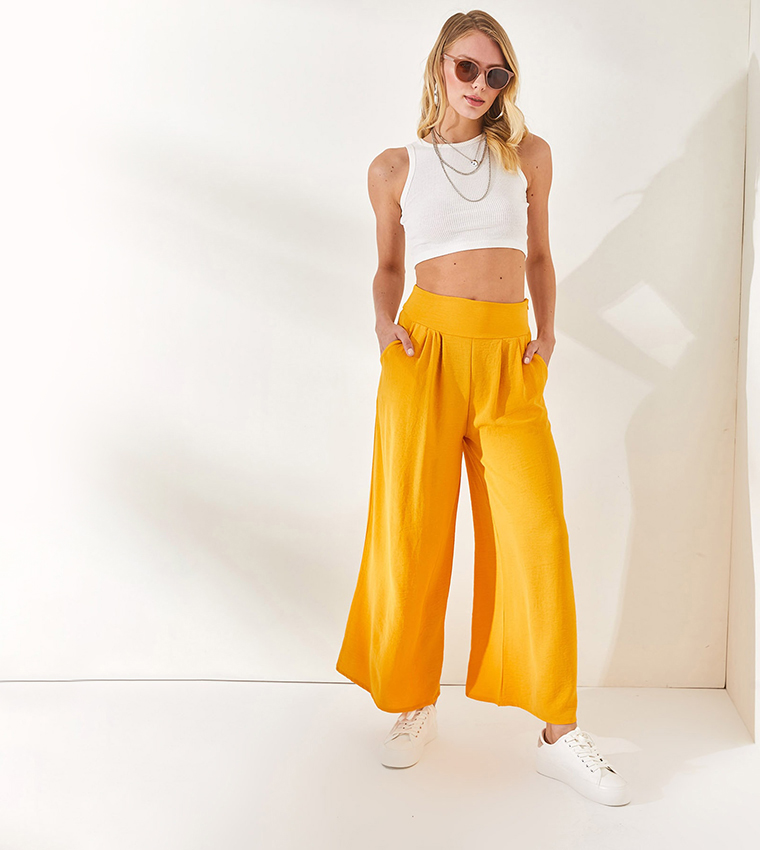 Yellow on sale flowy pants