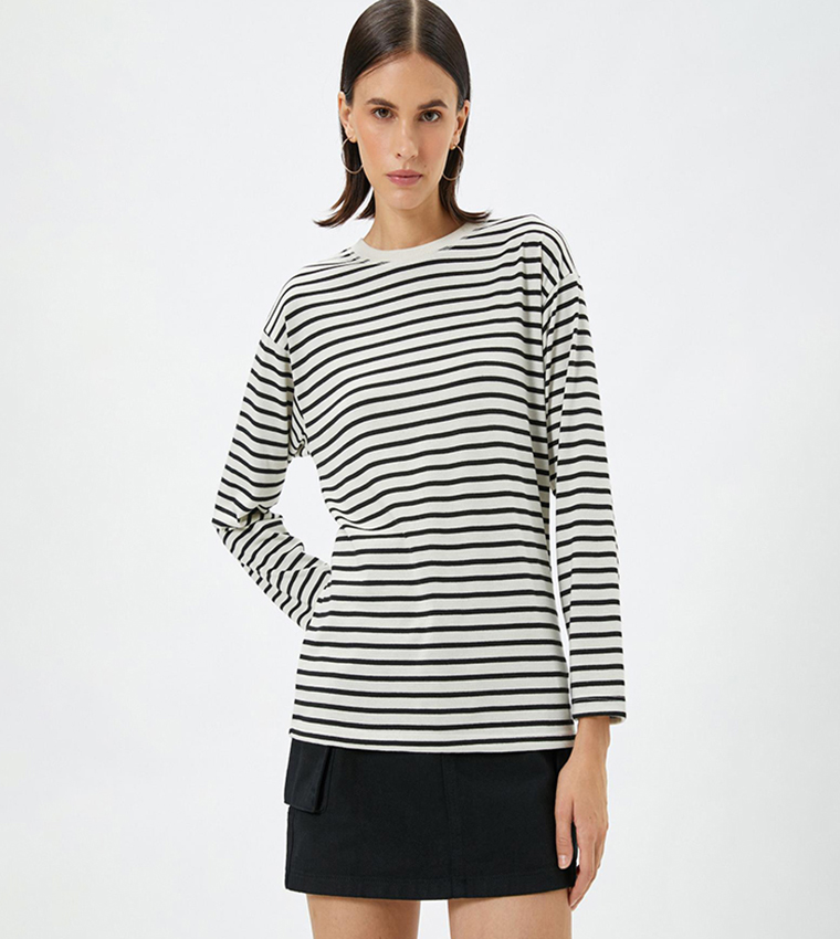 Striped long deals sleeve t shirt