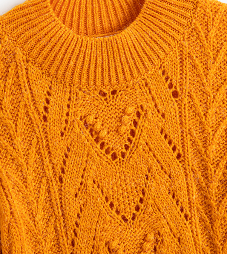 Orange long hotsell sleeve sweater